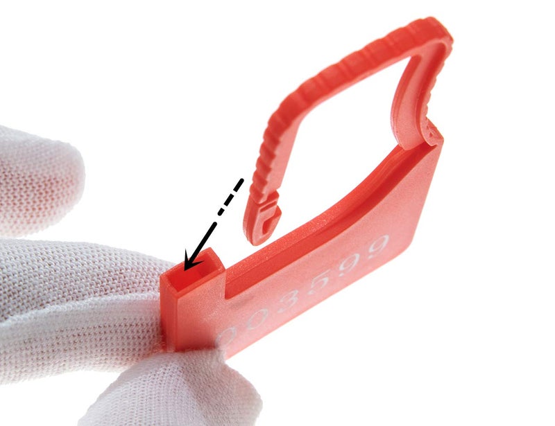 XF-Vel Numbered Security Plastic Padlock Seals Small Red 100 pcs per Bag - Image 5